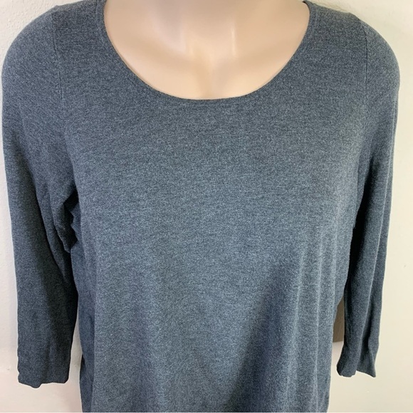 2x Torrid Grey Black Long Sleeve Sweater Knit Black Chiffon Accent Stretch Plus - Picture 3 of 9